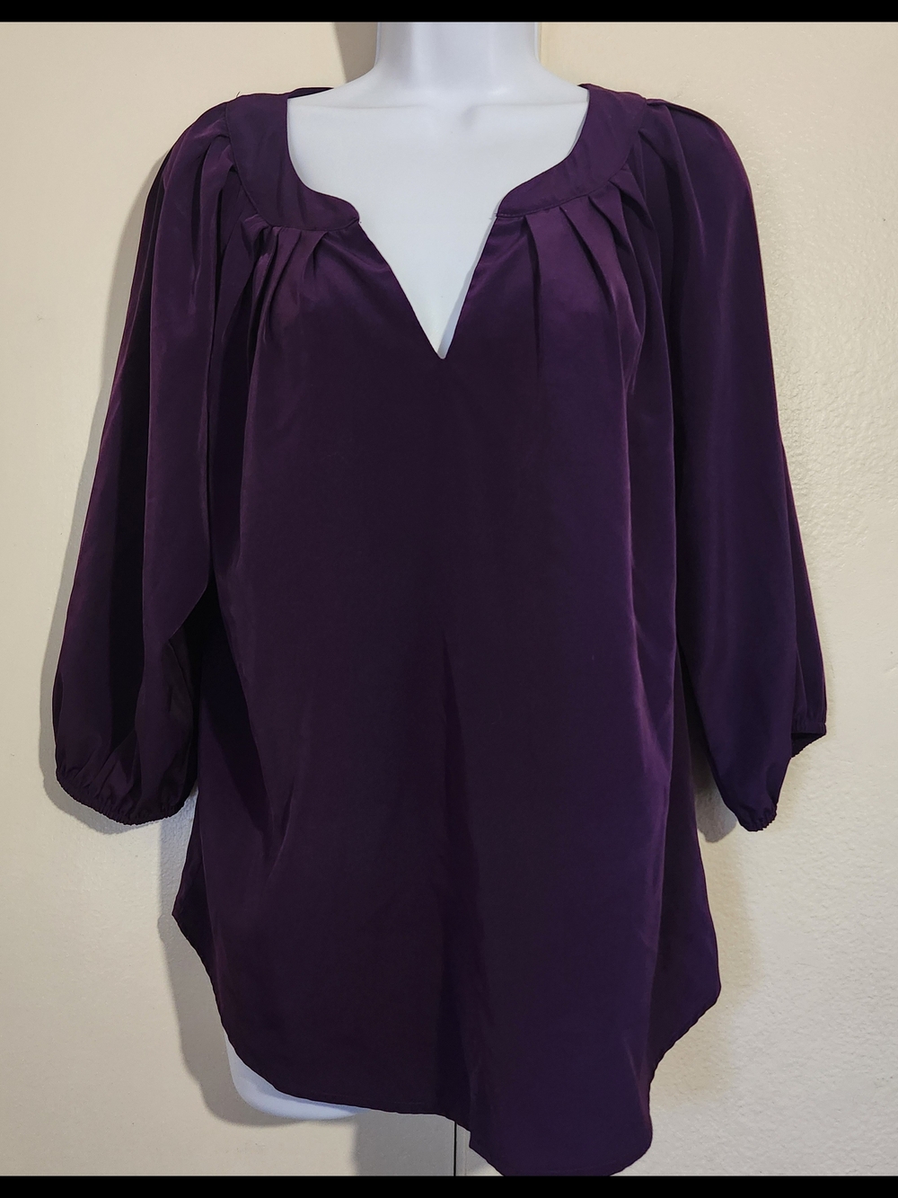 Pleione Deep Purple Split-Neck Tunic